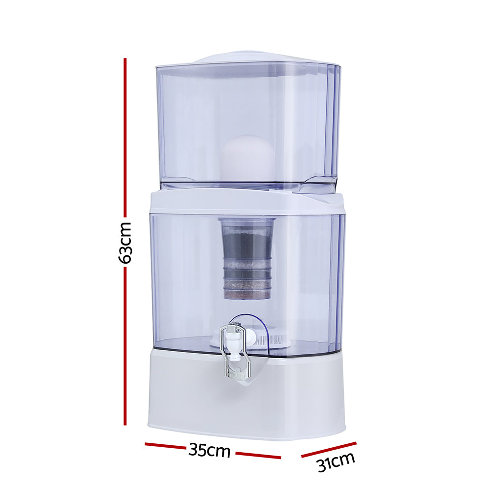 Devanti Benchtop Water Filter 24L Gravity Multi-Stage BPA-Free Home Camping