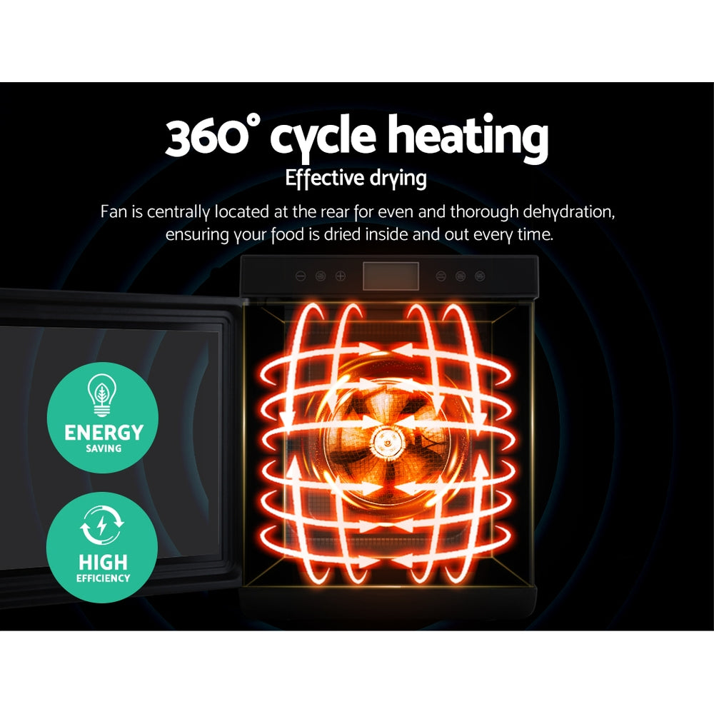 Devanti 10-Tray Stainless Steel Food Dehydrator Commercial Fruit & Jerky Dryer