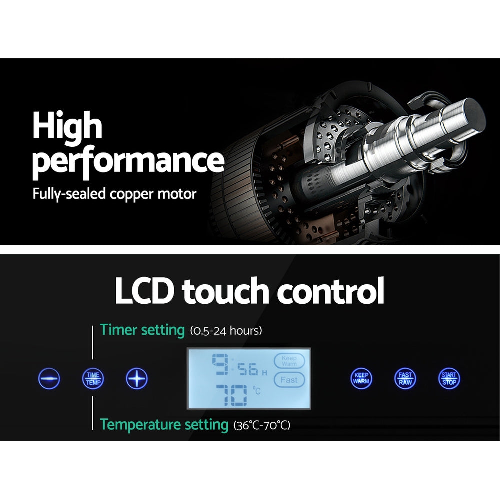 Devanti 10-Tray Stainless Steel Food Dehydrator Commercial Fruit & Jerky Dryer