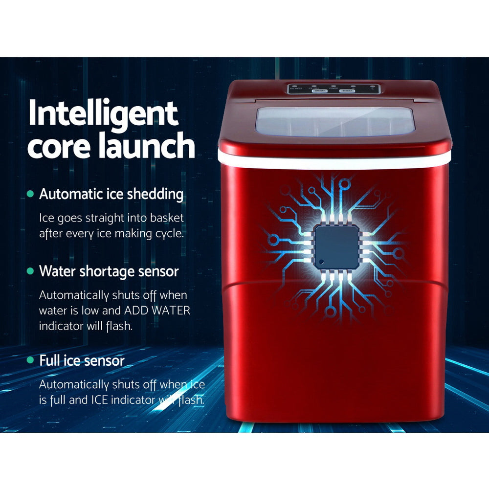 Devantii Portable Ice Cube Machine 2L - Red