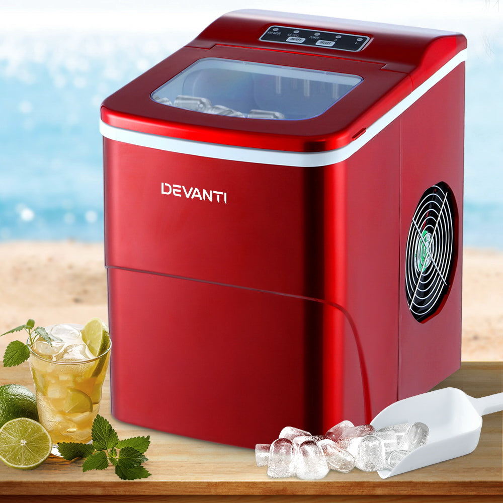Devantii Portable Ice Cube Machine 2L - Red
