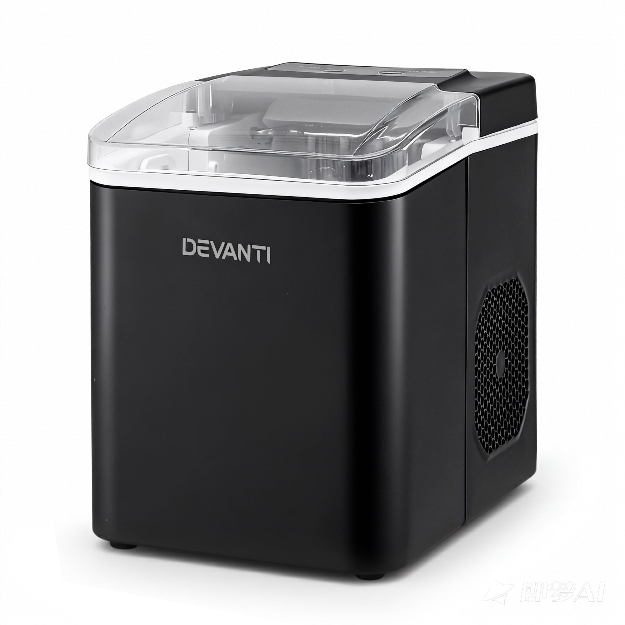 Devanti Portable Ice Maker – 12kg Daily Output, Self-Cleaning, Black