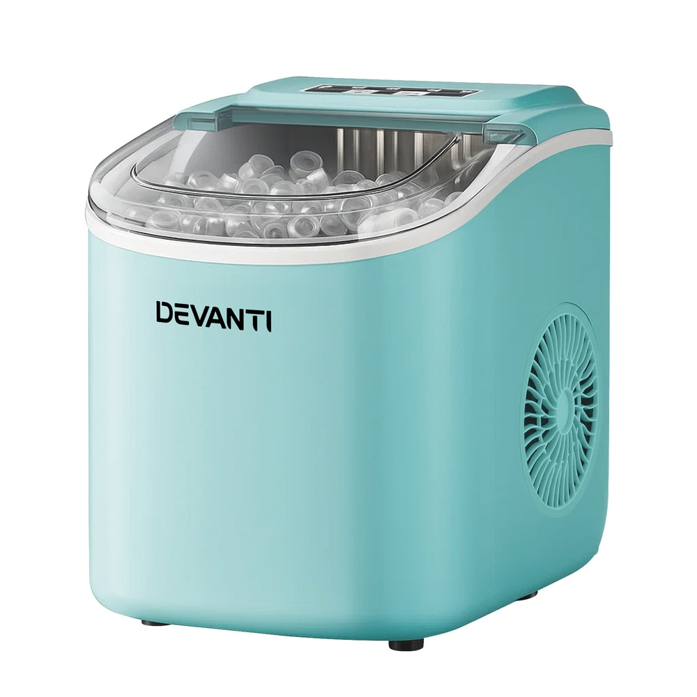 Devanti Portable Ice Maker – 12kg Daily Output, Green