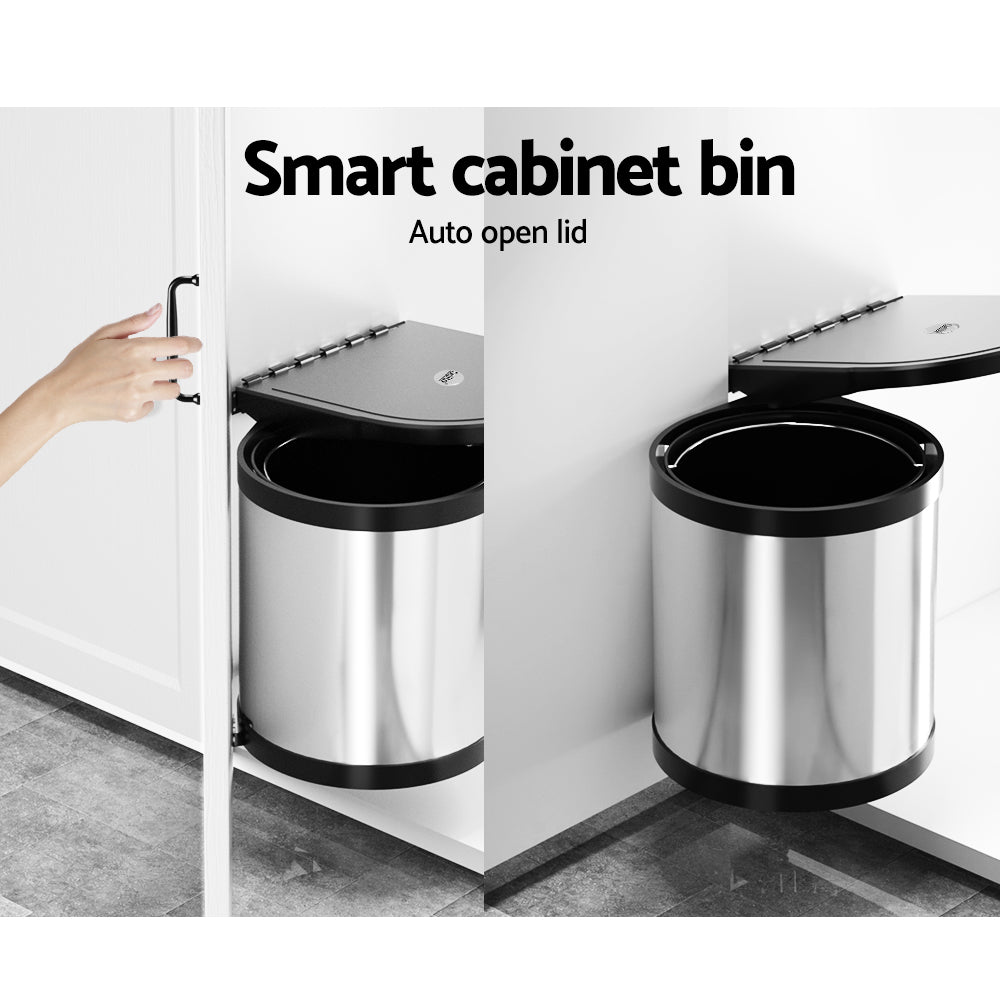 Cefito 12L Pull Out Swing Out Cabinet Bin Stainless Steel