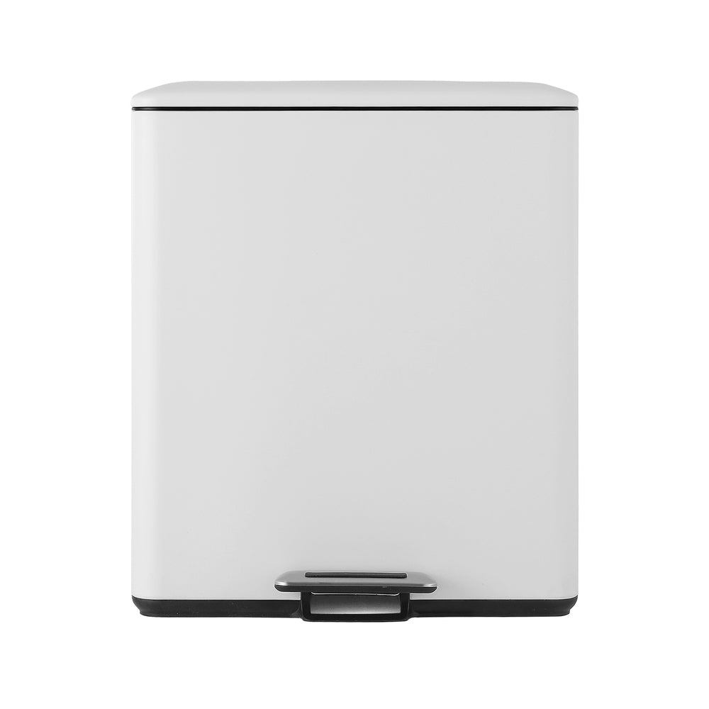 Cefito 40L Dual Compartment Pedal Bin for Waste & Recycling – White