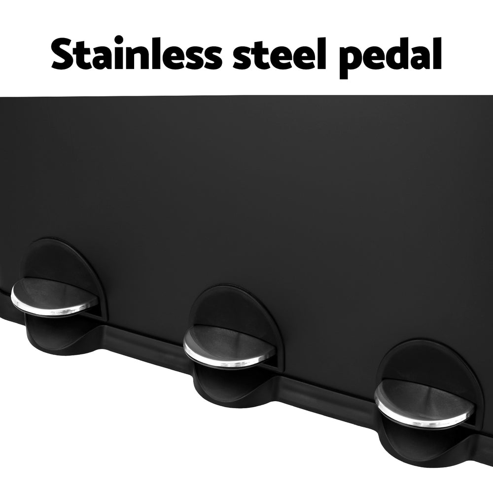 Cefito 45L Triple Compartment Pedal Bin Waste & Recycling Rubbish Bin Black