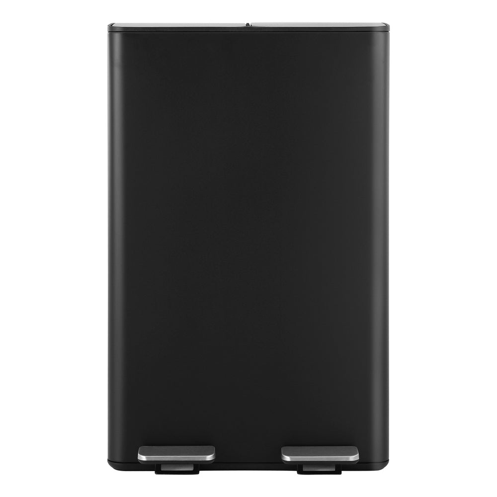Cefito 60L Dual Compartment Pedal Bin Waste & Recycling Rubbish Bin Black